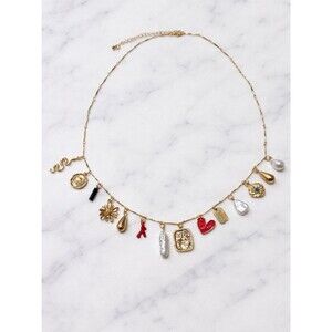 NEW Gold Charm Necklace Assorted Charms Pendant Boho Layering Trendy Jewelry